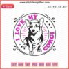 Corgi dog embroidery design file, featuring cute Love My Corgi machine embroidery patterns for crafts and sewing projects.