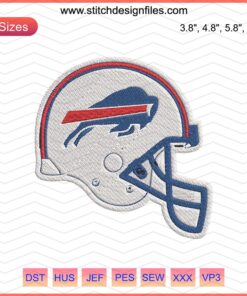 Buffalo Bills Helmet Embroidery Design File, Machine Embroidery Pattern for Bills Fans, Digital Download