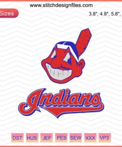 Cleveland Andians Logo Embroidery Designs - Machine Embroidery Pattern for Apparel, Hats, and Accessories.
