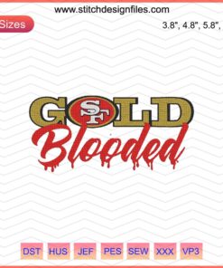 San Francisco 49ers Gold Blooded Machine Embroidery Designs featuring iconic team logos and motifs.