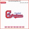 Cleveland Andians embroidery pattern, machine embroidery design with tribal motifs, vibrant colors, text "Cleveland Andians"