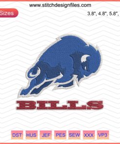 Buffalo Bills Logo Embroidery Design File, Machine Embroidery Buffalo Bills, NFL Team Embroidery Pattern
