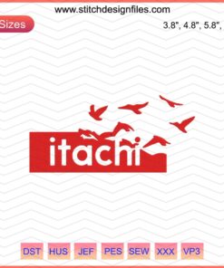 Itachi Uchiha Embroidery Designs, Naruto Fashion Machine Patterns, Anime Embroidery File, Shippuden Art Stitch File