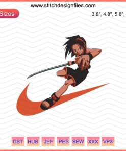 Yoh Asakura & Nike Gladiators Cybertron Machine Embroidery Designs, digital download, anime-inspired stitching patterns.