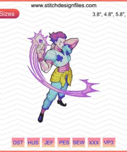Hisoka Skill Embroidery Design, Hunter x Hunter, Machine Embroidery File, Anime Character Stitch Pattern