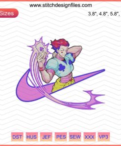 Hisoka Skill Embroidery Design File: Nike Hunter x Hunter, Detailed Hisoka Machine Embroidery for Apparel الفابلت