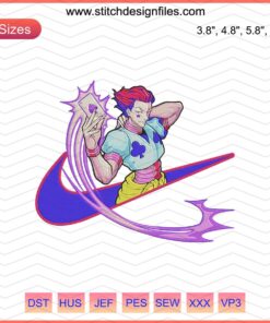 Hisoka Skill Color Embroidery Design File, Nike Hunter x Hunter Machine Embroidery Pattern, Anime-Inspired Design