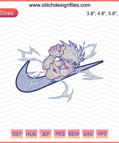 Killua Zoldyck embroidery design, Nike Hunter x Hunter theme, detailed skill pattern for machine embroidery file download.