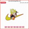 Nike x Dragon Ball embroidery design featuring Goku with 4-star dragon ball, perfect for machine embroidery enthusiasts.