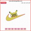 Nike x Pikachu Cute Glasses Embroidery Design, Nike Pokemon Embroidery Machine File, Adorable Pikachu with Stylish Glasses Design