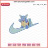 Nike sneakers featuring Wartortle embroidery from Nike x Pokemon collection, unique machine embroidery design file.