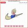 Embroidered Nike x Vegeta Super Saiyan 2 design, Dragon Ball Z machine embroidery file, iconic anime sneaker collaboration.