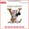 Baby Minnie Mouse hugging a teddy bear embroidery design file, Disney Minnie Mouse machine embroidery, cute baby-themed pattern.