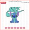 Nike and Stitch Embroidery Designs File: Cute Nike Logo x Stitch character for machine embroidery projects.