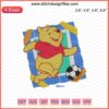 Winnie The Pooh playing soccer embroidery design file, Pooh sports stitch patterns, machine embroidery download.