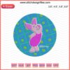 Adorable baby piglet embroidery with Winnie the Pooh design; machine embroidery file for creating charming animal patterns.