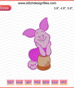 Cute Piglet & Winnie The Pooh Embroidery Design, Machine Embroidery File, Character Art, DIY Embroidery Pattern