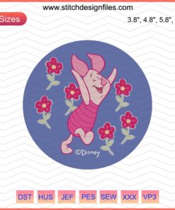 Piglet Be Happy Embroidery Designs, Winnie The Pooh Machine Embroidery Patterns, Cute Piglet Digital File Download.