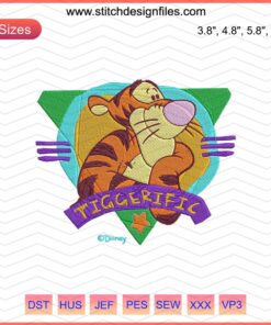 Tiggerific Winnie The Pooh Machine Embroidery Design, Vibrant Tigger Perfect for Kids' Apparel, Instant Download