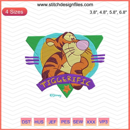 Tiggerific Winnie The Pooh Machine Embroidery Design, Vibrant Tigger Perfect for Kids' Apparel, Instant Download