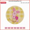 Piglet and Winnie The Pooh embroidery design, yellow circle frame, digital file, machine embroidery, cartoon characters.