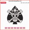 Black White Portgas D. Ace Jolly Roger Embroidery File, One Piece Designs, Skull Symbol, Machine Embroidery Pattern