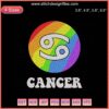 Cancer Embroidery Designs File - LGBT Zodiac Machine Embroidery Collection Featuring Unique Cancer Pride Patterns