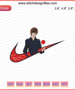 Nike x Yagami Raito embroidery design file featuring sneaker art, perfect for machine embroidery projects.