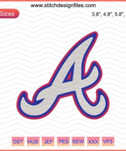 Atlanta Braves Logo A Embroidery File, Perfect for Machine Embroidery Projects with Braves Design