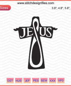 Jesus Embroidery Machine Design, Intricate Cross Stitch, Religious Embroidered Pattern, Digital Download, Christian Craft Numerals