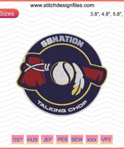 Atlanta Braves Machine Embroidery Designs, SB Nation Talking Chop, Braves Baseball Embroidery Patterns, Digital File Download