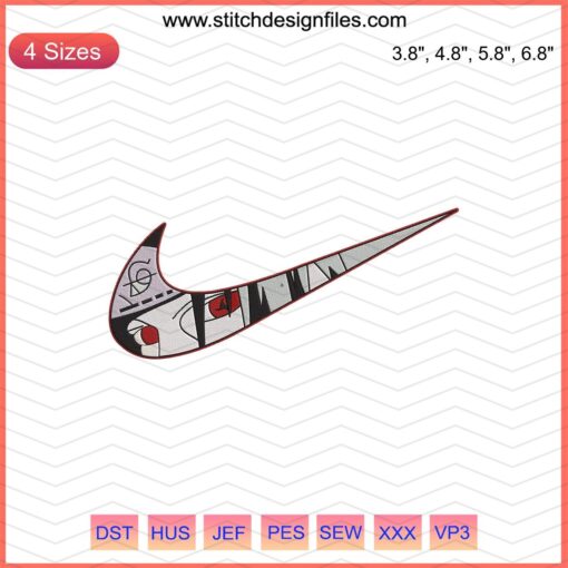 Nike x Itachi Uchiha Embroidery File, Naruto Machine Embroidery Design, Anime Fashion Embroidery, Digital Pattern