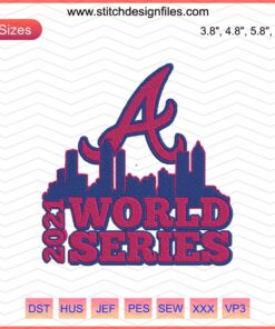 Atlanta Braves 2021 World Series Embroidery Designs File: Machine Embroidery Patterns Featuring Braves Logo Designs.