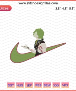 Nike x Ikoma Kabaneri Embroidery File, Koutetsujou no Kabaneri Design, Intricate Machine Embroidery Pattern, Anime Design File.