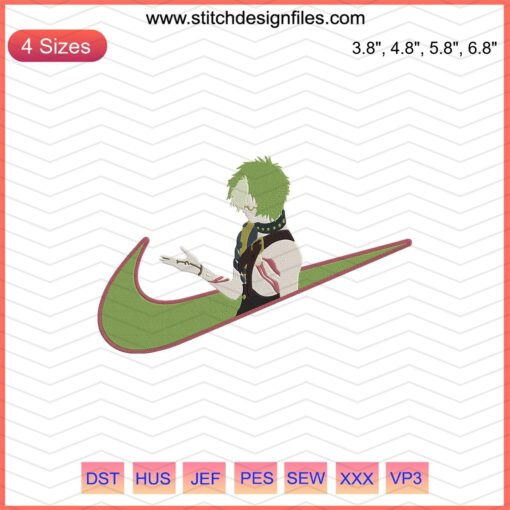 Nike x Ikoma Kabaneri Embroidery File, Koutetsujou no Kabaneri Design, Intricate Machine Embroidery Pattern, Anime Design File.