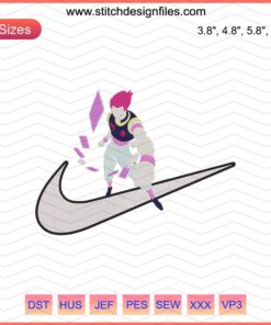 Nike x Hisoka Skill Embroidery Design File, featuring Hunter x Hunter's Hisoka for machine embroidery enthusiasts.