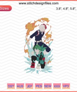 Midoriya Izuku x Bakugou Katsuki Embroidery File: My Hero Academia Machine Design, Anime Embroidery Patterns