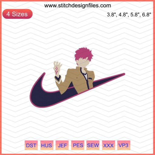 Nike x Emiya Shirou TypeMoon Machine Embroidery Design File, Features Unique Katsuki Embroidery Patterns, Anime-Inspired