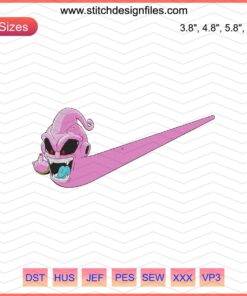 Nike Dragon Ball Embroidery File: Majin Buu Finger Design, Perfect for Machine Embroidery, Unique Dark Humour Theme