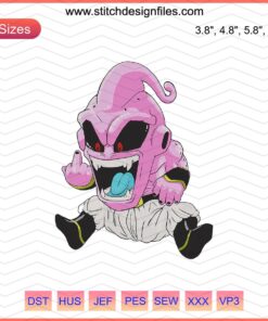 Majin Buu Dragon Ball Machine Embroidery Design, Cartoon Villain Embroidery File, Anime Embroidery Pattern Digital Download