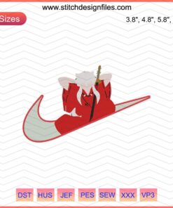 Nike x InuYasha Anime Embroidery Designs File: High-quality machine embroidery with Nike and InuYasha themes, digital download.