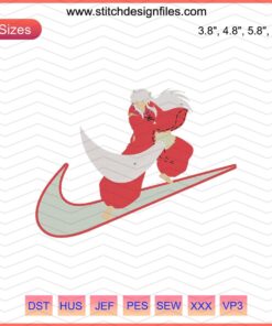 Nike x InuYasha Attack Embroidery Designs File; Unique Nike InuYasha Embroidery Patterns for Machine Embroidery Enthusiasts