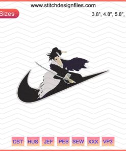 Nike x Kenpachi Zaraki Skill Embroidery File, Nike Bleach Machine Embroidery Design featuring intricate Kenpachi graphics.