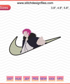 "Nike x Mikoto Suoh K Project Embroidery File: Stylish sneaker embroidery design, vibrant colors, high-quality digital download."