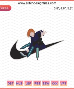 "Nike x Nobara Kugisaki Embroidery Design - Jujutsu Kaisen Nike Machine Pattern File, Trendy Anime Shoe Art Embroidery"