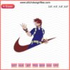 Nike sneakers featuring Todoroki Shoto embroidery design from My Hero Academia, perfect for machine embroidery enthusiasts.