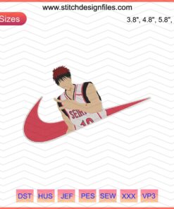 Nike Kuroko no Basuke Taiga Kagami Machine Embroidery Designs File featuring intricate sports-themed embroidery patterns.