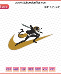 Nike x Yaiba Embroidery File: Vibrant Nike Show By Rock Design, Machine Embroidery Patterns, Creative Apparel Embroidery Art