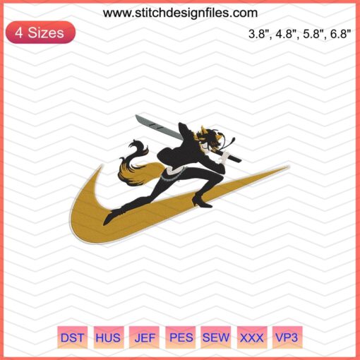 Nike x Yaiba Embroidery File: Vibrant Nike Show By Rock Design, Machine Embroidery Patterns, Creative Apparel Embroidery Art