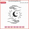 Double Hand And Moon Embroidery File: Intricate Mystery Machine Patterns for Creative Embroidery Projects.